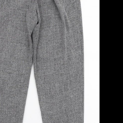 New Look Womens Grey  Polyester Trousers  Size 12 L26 in Slim Zip