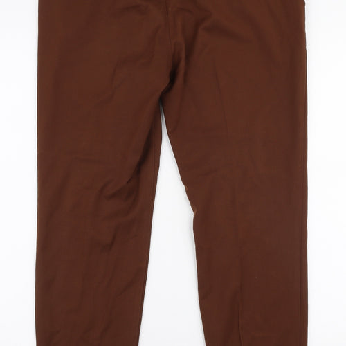 H&M Mens Brown  Polyester Trousers  Size 33 in L28 in Slim Zip