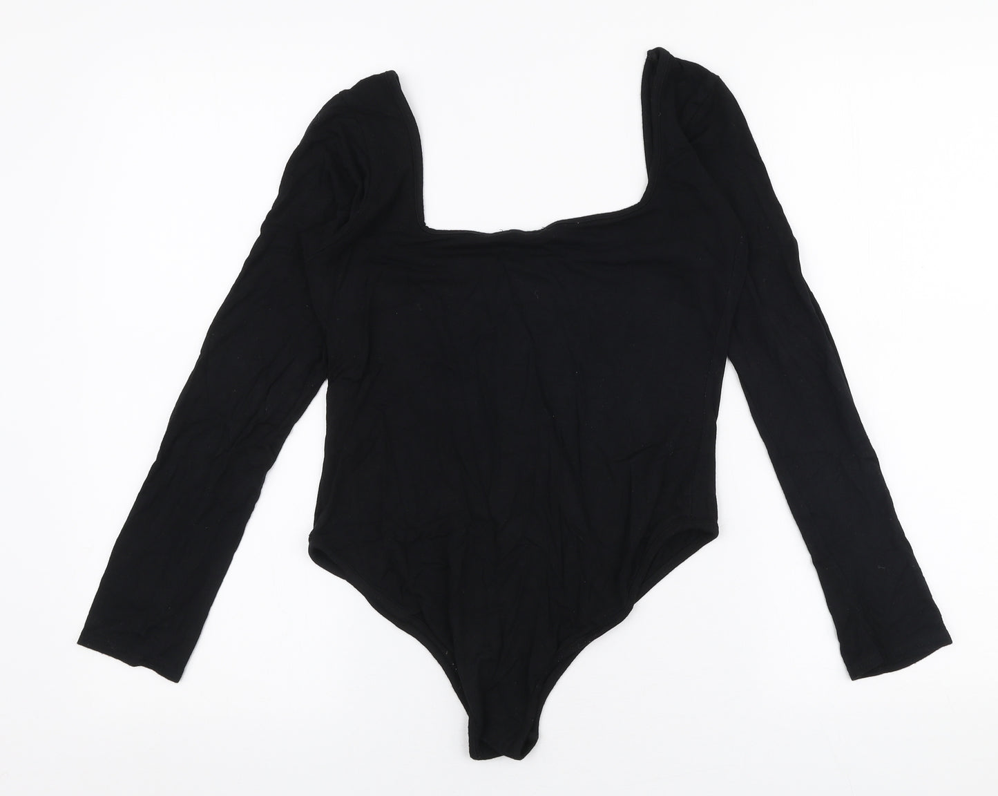 I SAW IT FIRST Womens Black  Viscose Bodysuit One-Piece Size 12  Snap