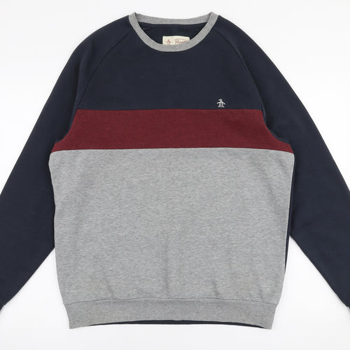 Penguin Mens Blue  Polyester Pullover Sweatshirt Size L