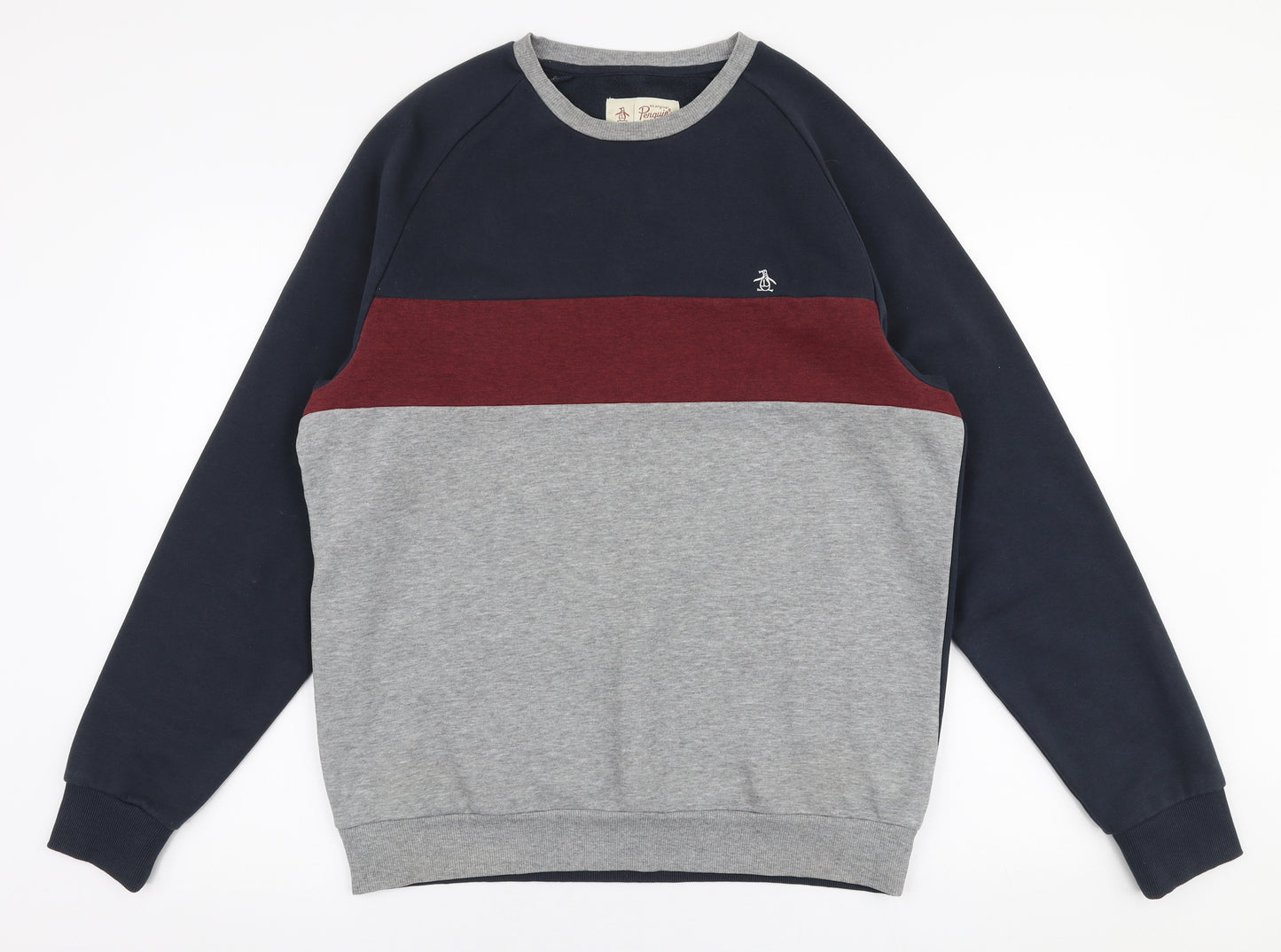Penguin Mens Blue  Polyester Pullover Sweatshirt Size L