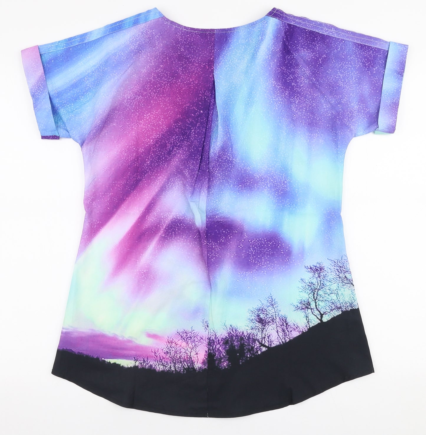 Preworn Womens Multicoloured  Polyester Basic Blouse Size M V-Neck