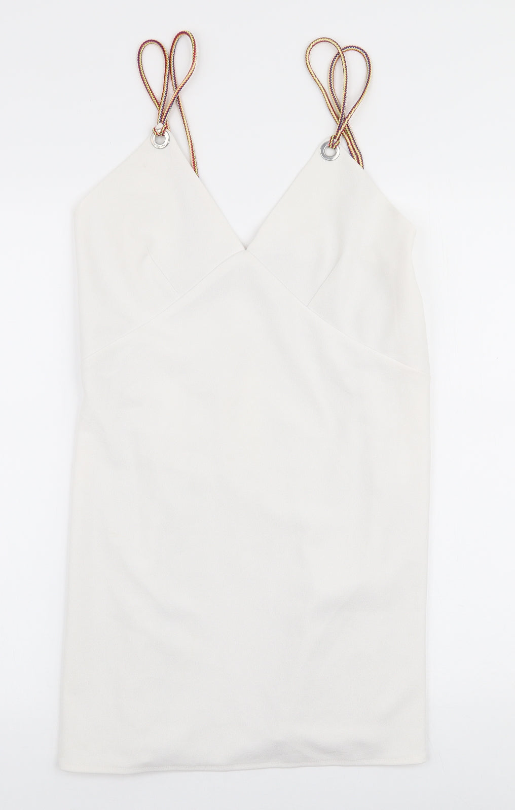 Zara Womens White  Polyester Bodycon  Size M  V-Neck Pullover
