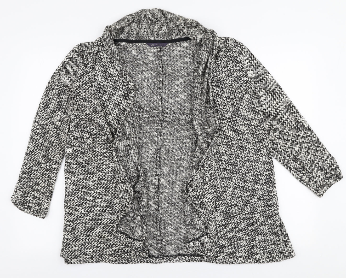 Marks and Spencer Womens Beige Collared  Polyester Cardigan Jumper Size 16