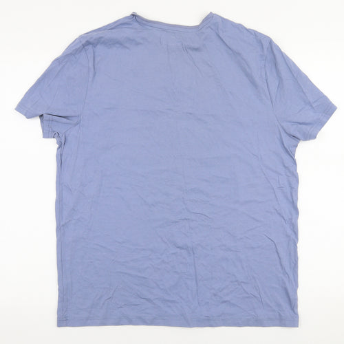 George Mens Blue  Cotton  T-Shirt Size L Round Neck