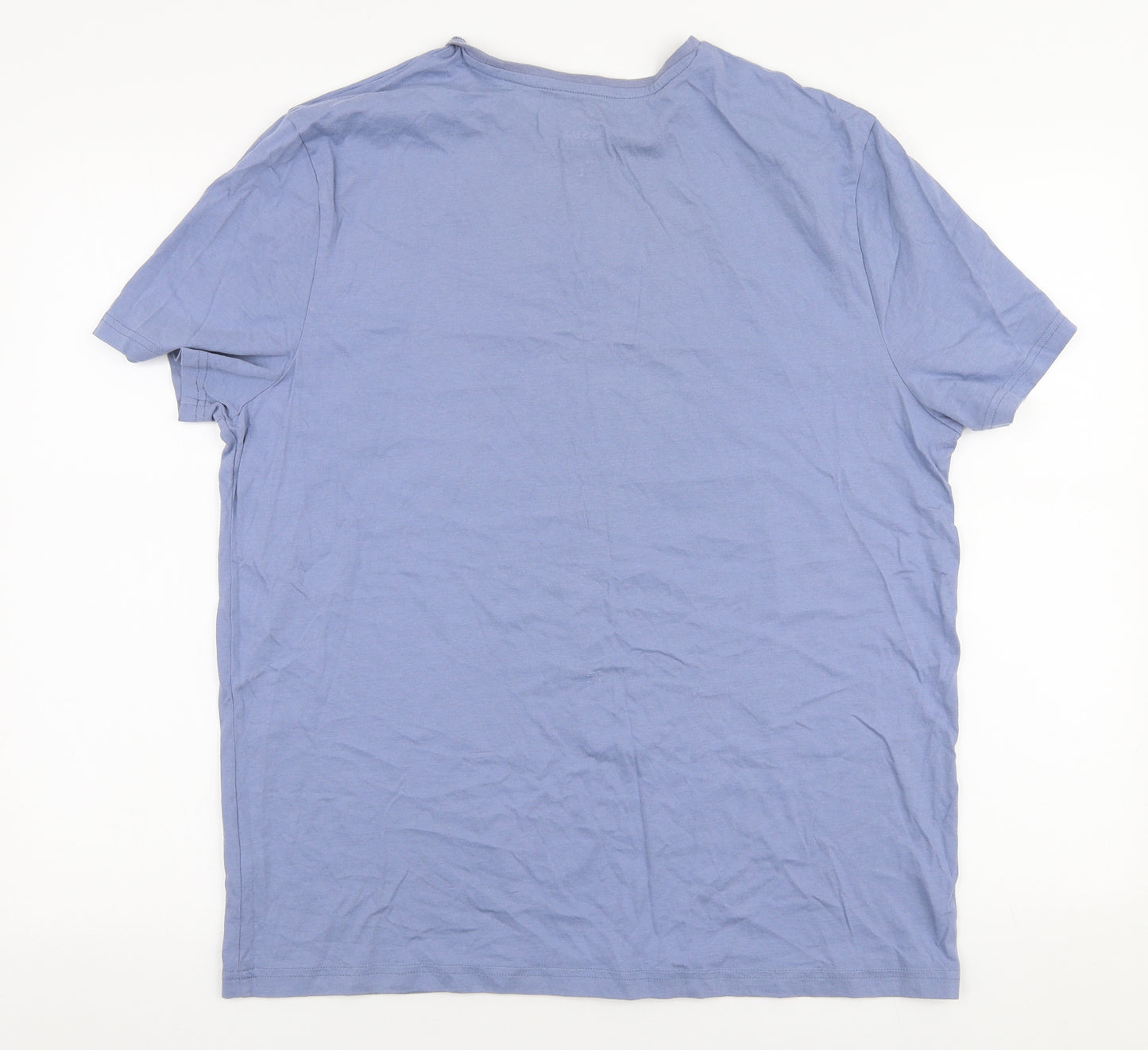 George Mens Blue  Cotton  T-Shirt Size L Round Neck