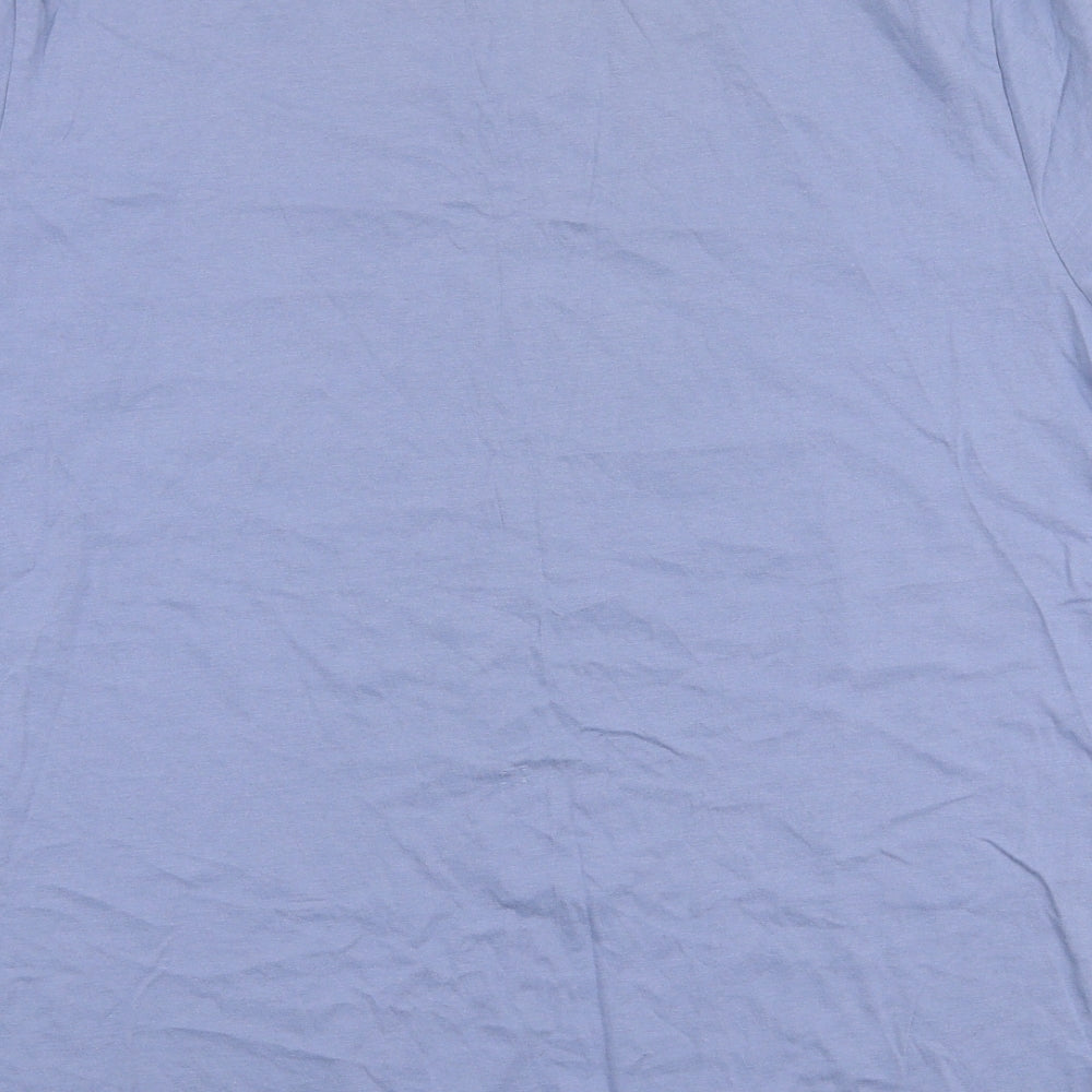 George Mens Blue  Cotton  T-Shirt Size L Round Neck