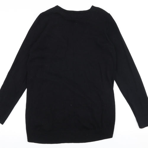 Savida Womens Black V-Neck  Viscose Pullover Jumper Size S