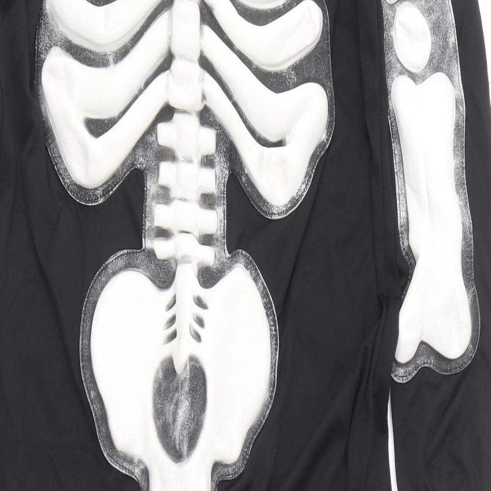 George Girls Black  Polyester Jumpsuit One-Piece Size 12-13 Years   - Skeleton Fancy Dress