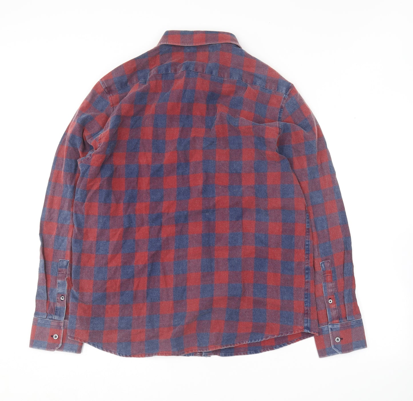 Flag & Anthem Mens Multicoloured Check Cotton  Button-Up Size L Collared