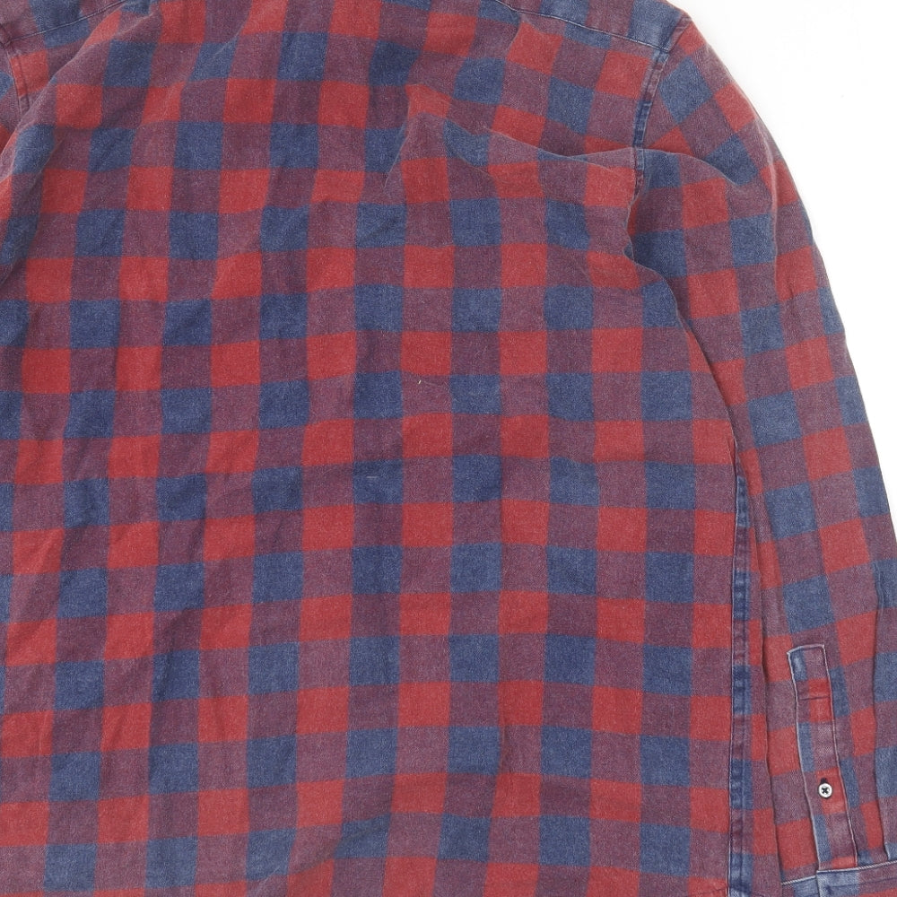 Flag & Anthem Mens Multicoloured Check Cotton  Button-Up Size L Collared