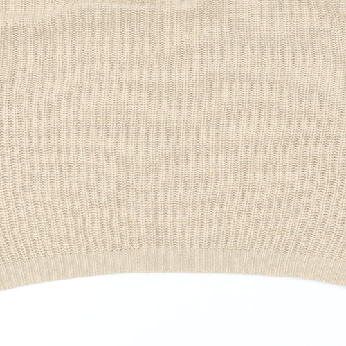 Missguided Womens Beige Boat Neck  Acrylic Pullover Jumper Size 14