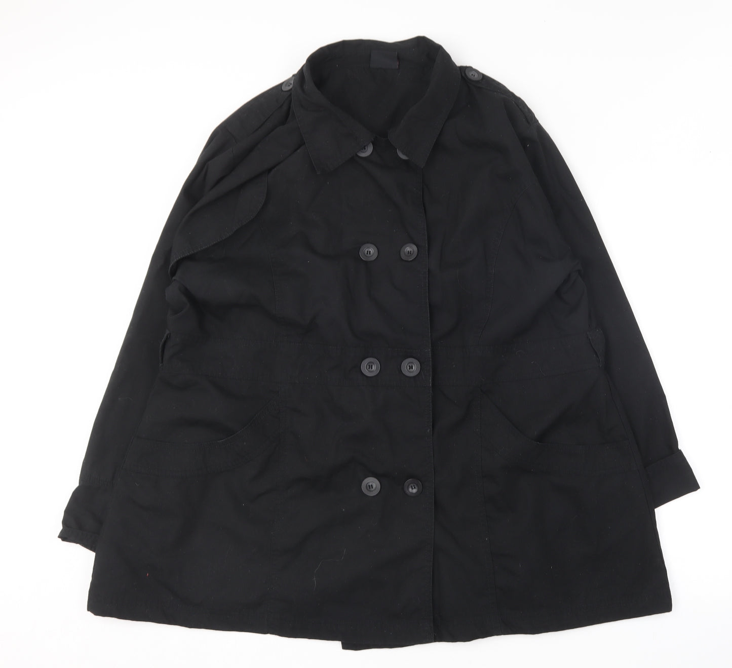 TG Womens Black   Trench Coat Coat Size 26