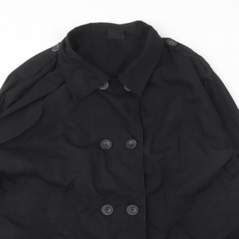 TG Womens Black   Trench Coat Coat Size 26