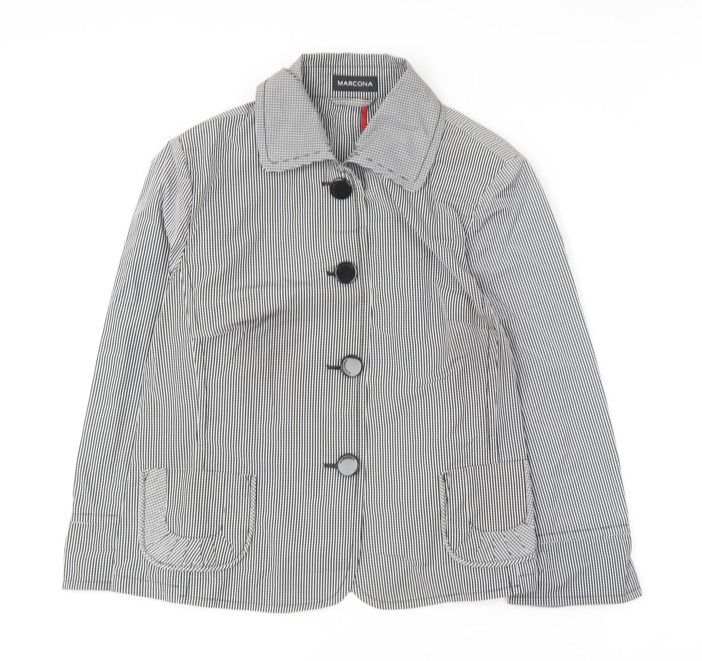 Marcona Womens Black Check  Jacket Coat Size 18