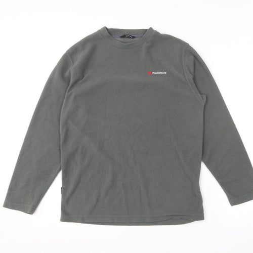 Pro Climate Mens Green Round Neck  Polyester Pullover Jumper Size XS