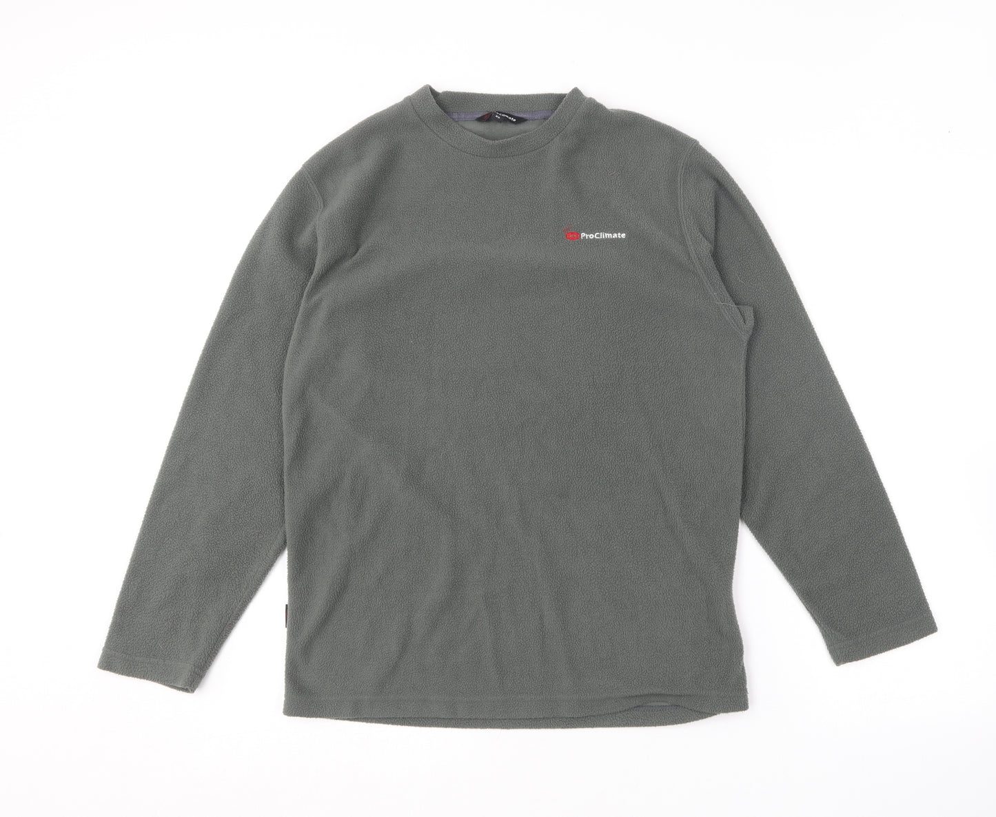Pro Climate Mens Green Round Neck  Polyester Pullover Jumper Size XS