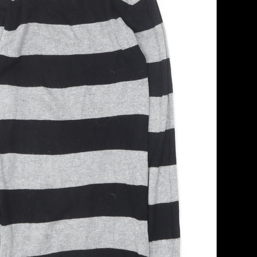 Papaya Womens Black Roll Neck Striped Viscose Pullover Jumper Size 8