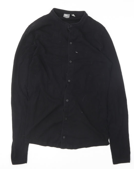 ASOS Mens Black  Cotton  Button-Up Size M Round Neck