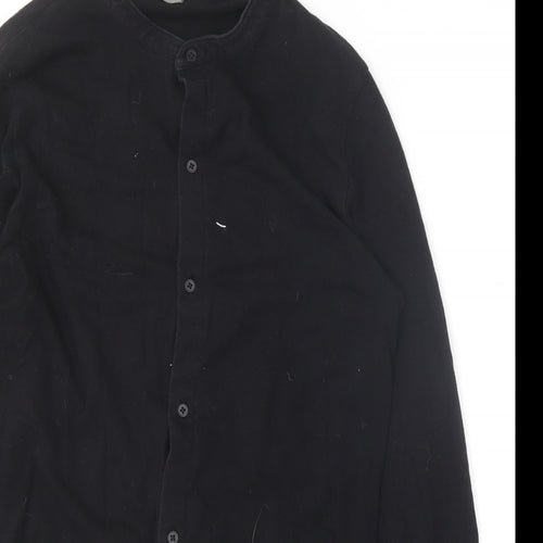 ASOS Mens Black  Cotton  Button-Up Size M Round Neck