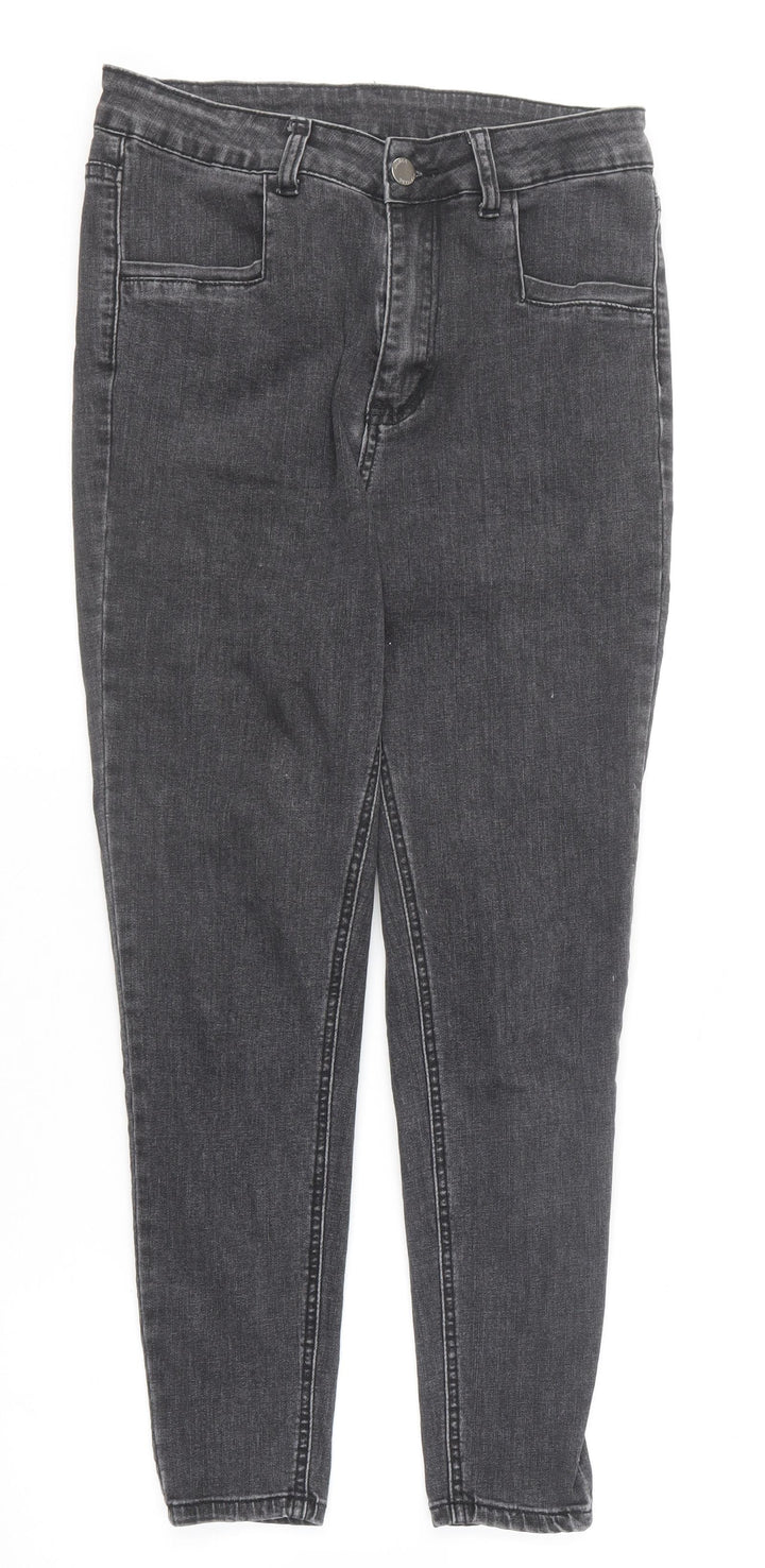SheIn Womens Grey Cotton Skinny Jeans Size M L25 in Regular