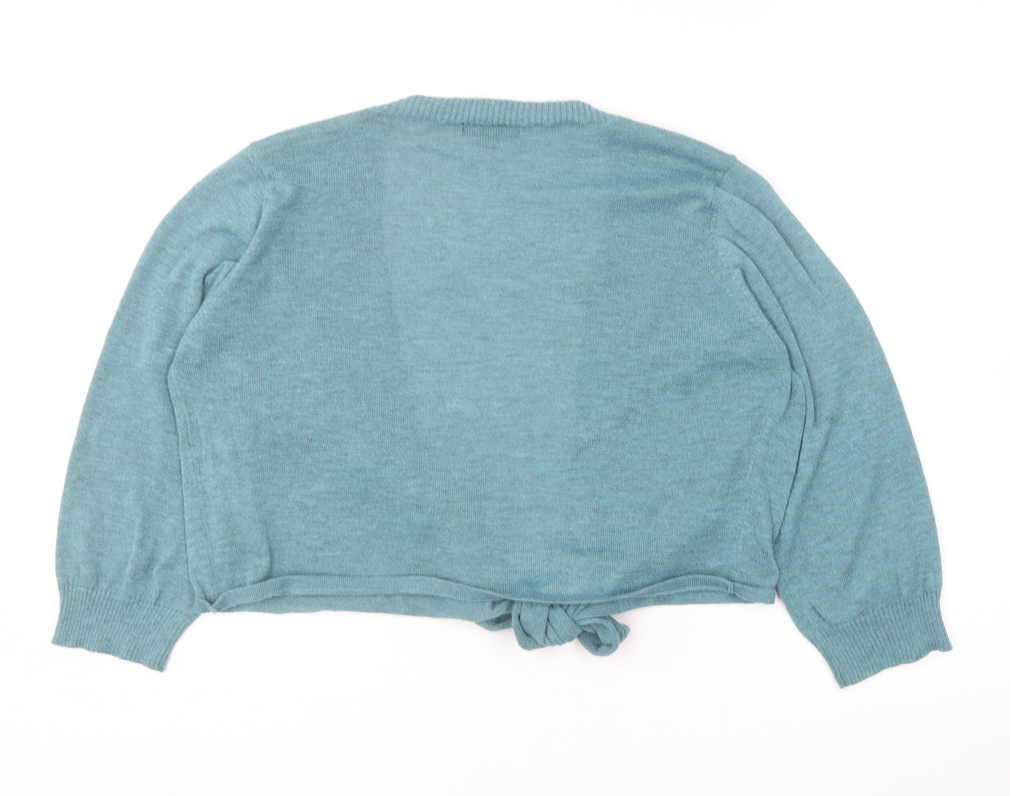 Paramour Womens Blue V-Neck  Polyester Cardigan Jumper Size XL