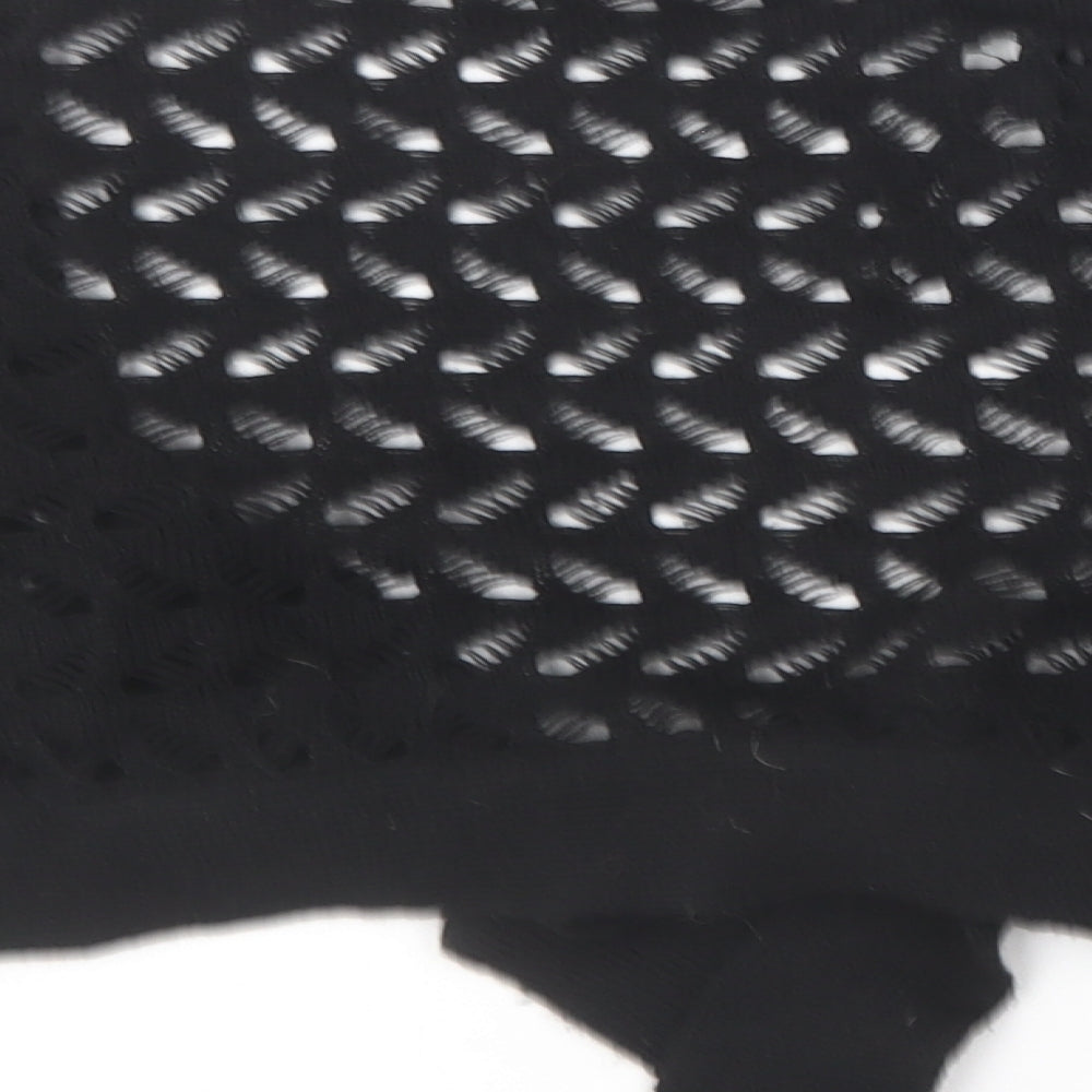 Warehouse Womens Black V-Neck  Acrylic Cardigan Jumper Size 8