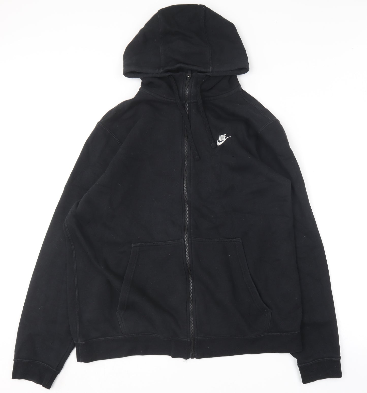 Nike Mens Black  Cotton Full Zip Hoodie Size XL