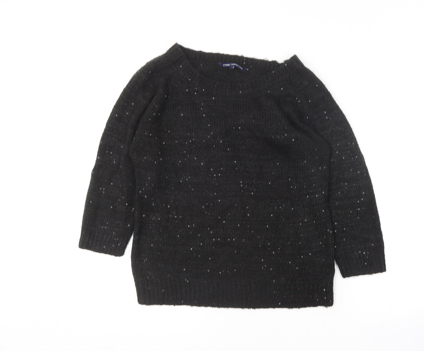 Store Twenty One Womens Black Round Neck  Acrylic Pullover Jumper Size M