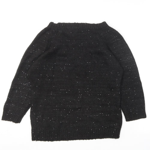 Store Twenty One Womens Black Round Neck  Acrylic Pullover Jumper Size M