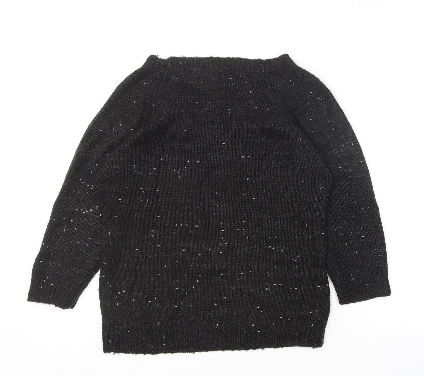 Store Twenty One Womens Black Round Neck  Acrylic Pullover Jumper Size M