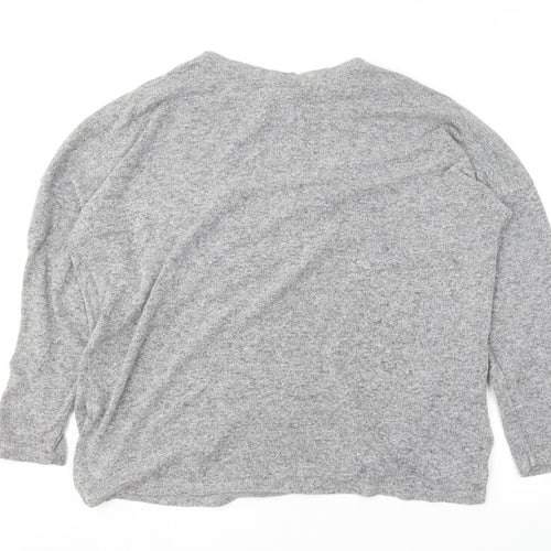 F&F Womens Grey Round Neck  Viscose Pullover Jumper Size 10