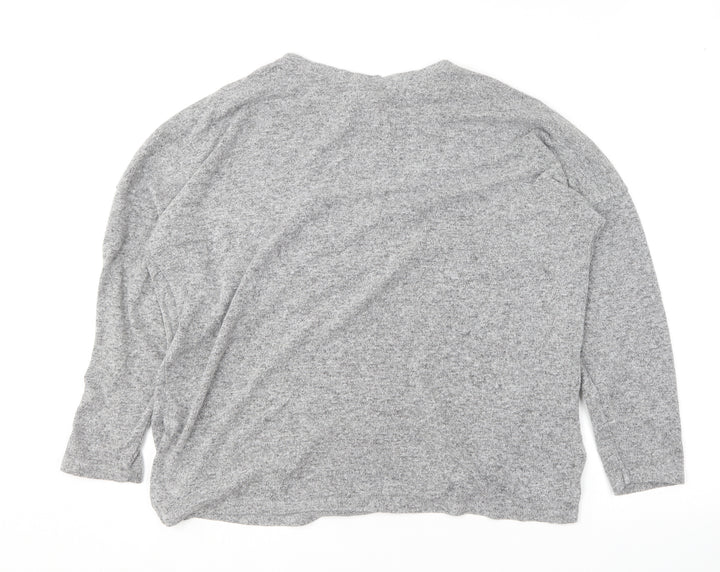 F&F Womens Grey Round Neck Viscose Pullover Jumper Size 10
