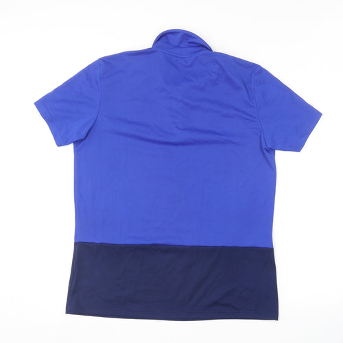 adidas Mens Blue  Polyester  Polo Size L Collared  - Irish Football Association