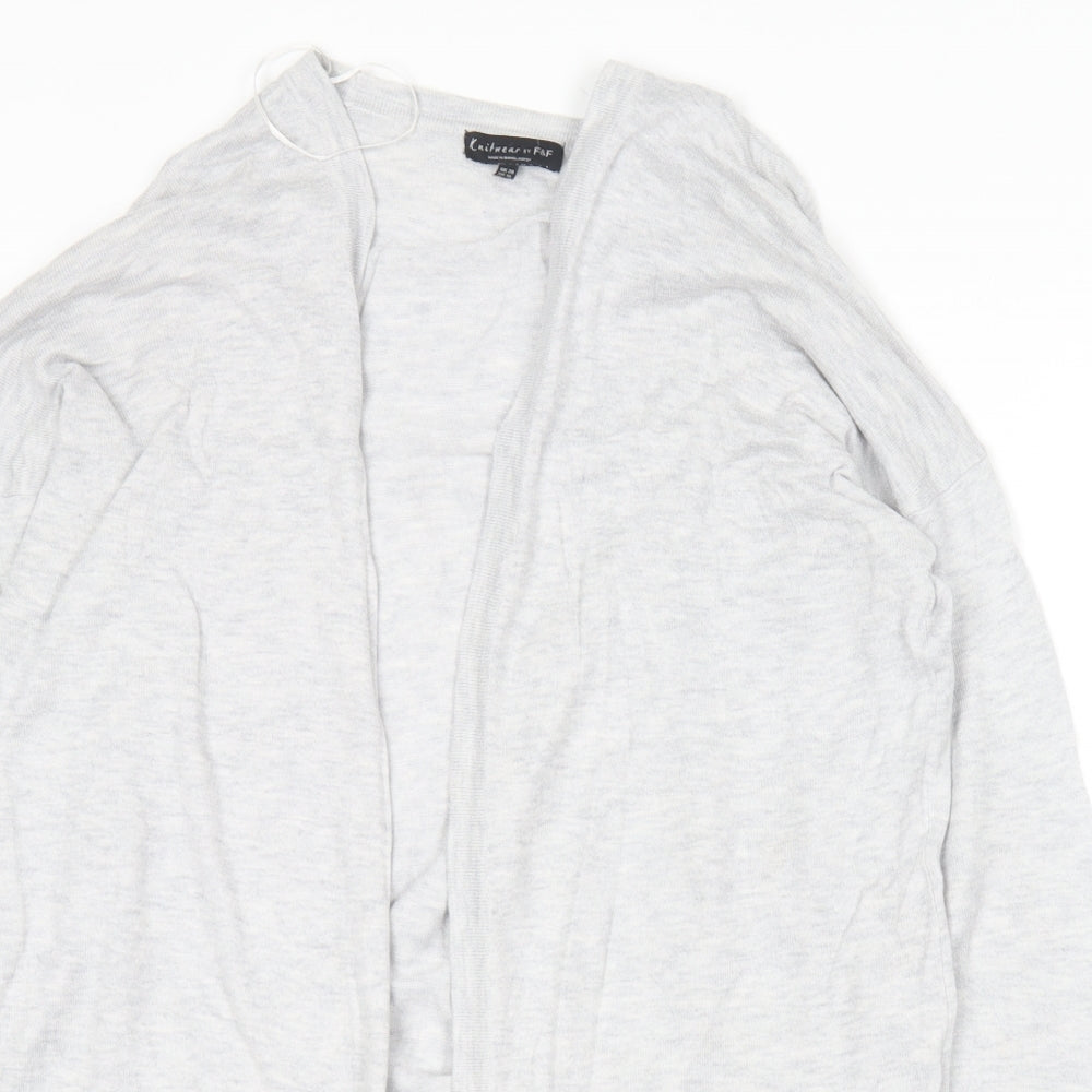 F&F Womens Grey V-Neck  Polyester Cardigan Jumper Size 20