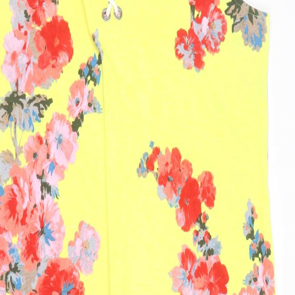 Joules Womens Yellow Floral Cotton Maxi  Size 18  V-Neck