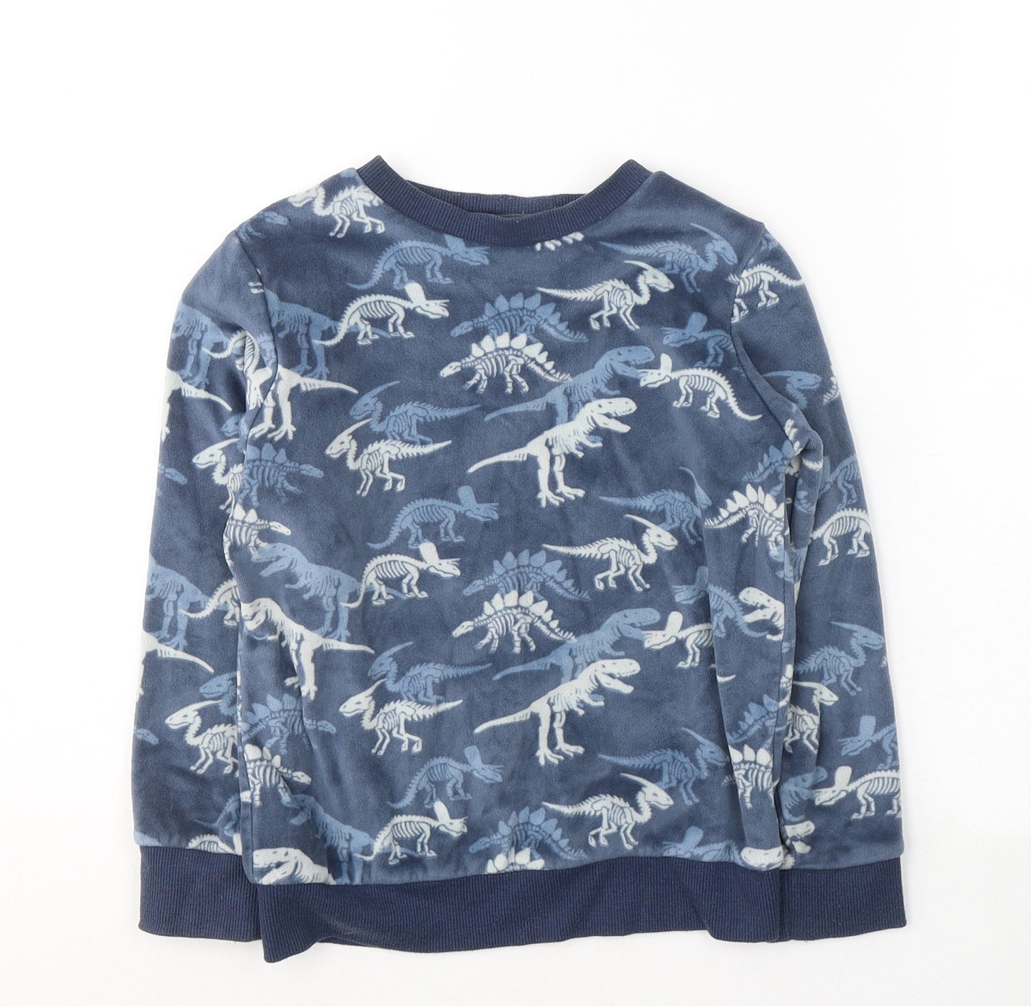 F&F Boys Blue  Polyester Pullover Sweatshirt Size 6-7 Years  Pullover - Dinosaur