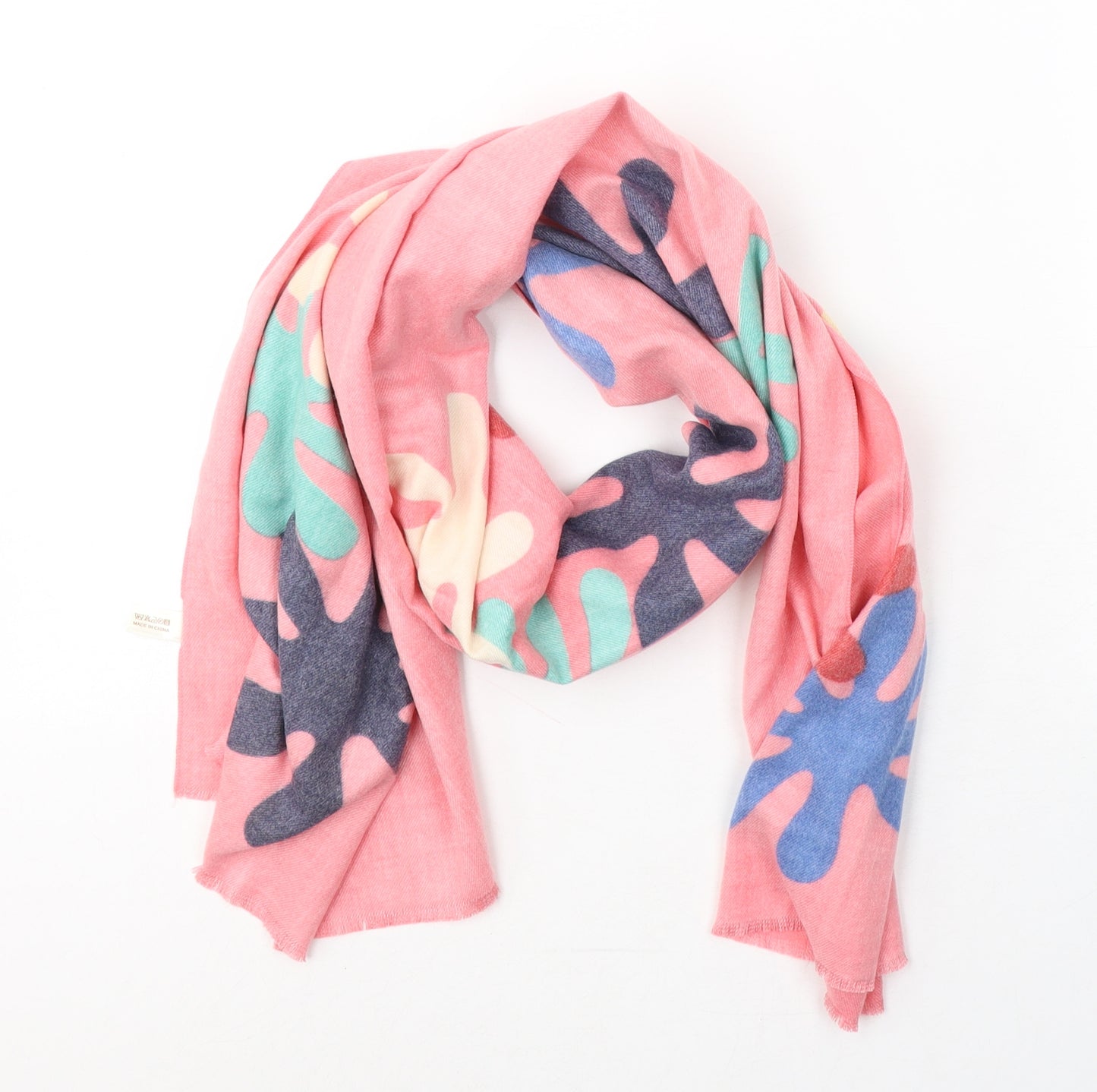 Preworn Womens Pink Floral Polyester  Scarf