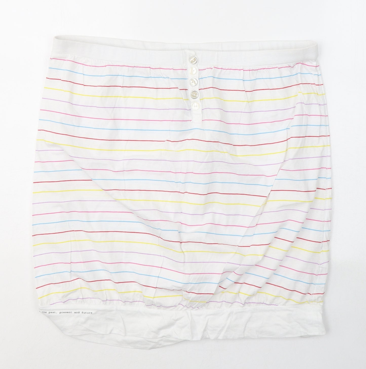River Island Womens White Striped Cotton Basic Tank Size 16 Off the Shoulder