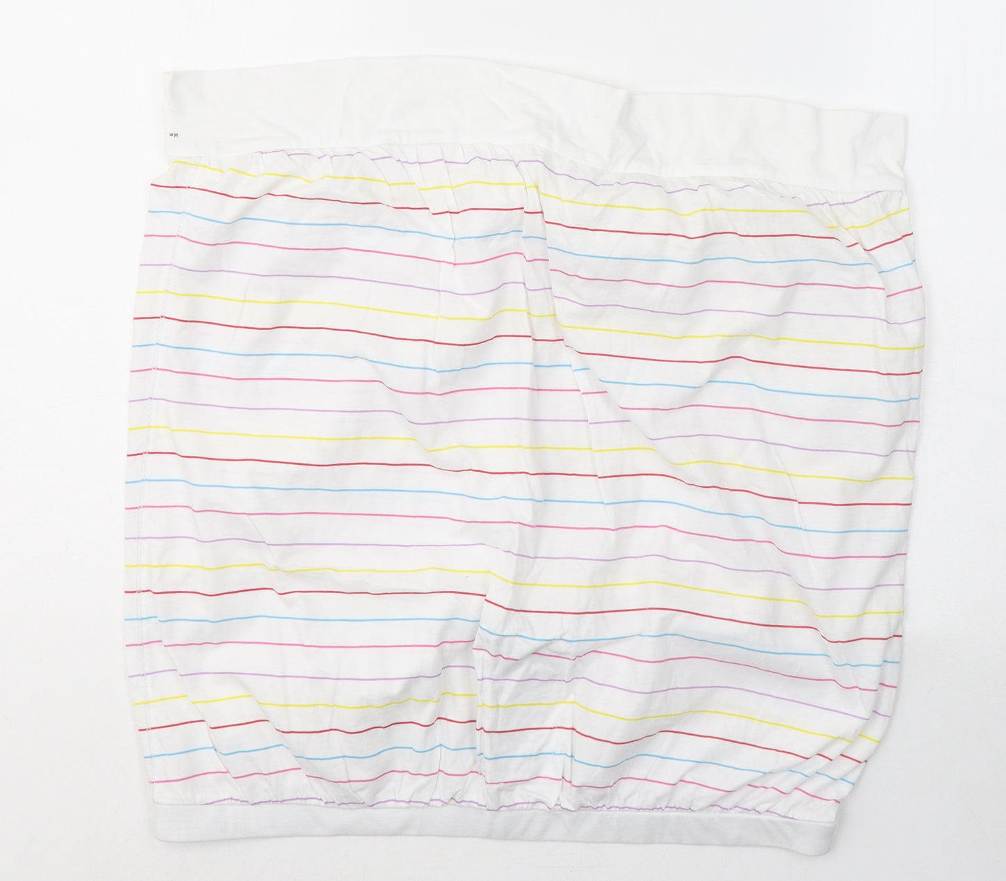 River Island Womens White Striped Cotton Basic Tank Size 16 Off the Shoulder