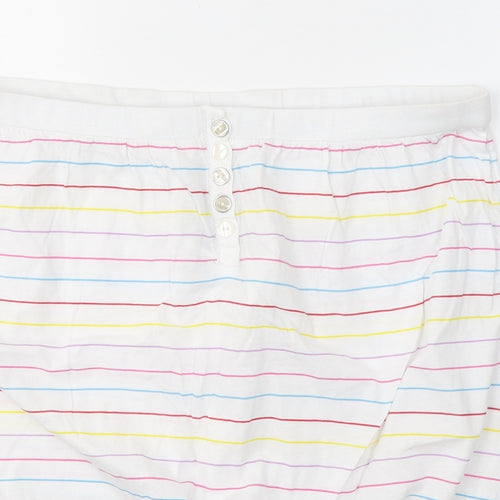 River Island Womens White Striped Cotton Basic Tank Size 16 Off the Shoulder
