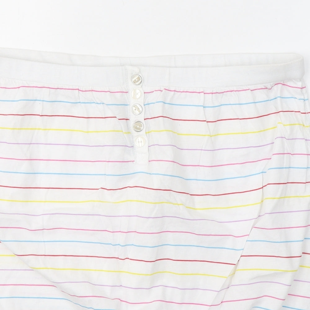 River Island Womens White Striped Cotton Basic Tank Size 16 Off the Shoulder