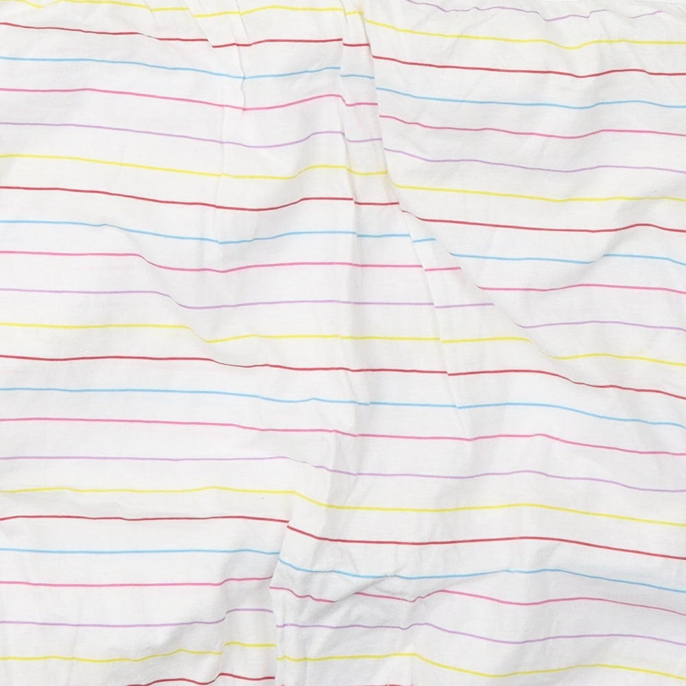 River Island Womens White Striped Cotton Basic Tank Size 16 Off the Shoulder