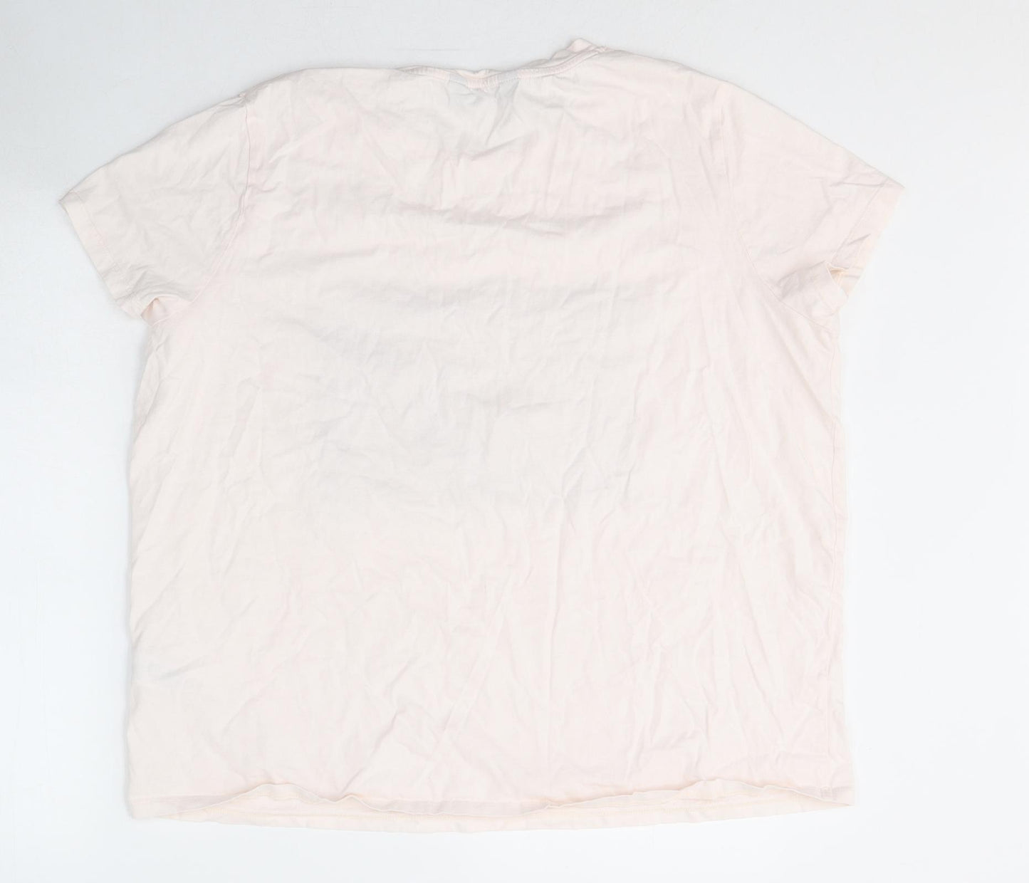 F&F Womens Ivory  Cotton Basic T-Shirt Size 22 Round Neck - Surf