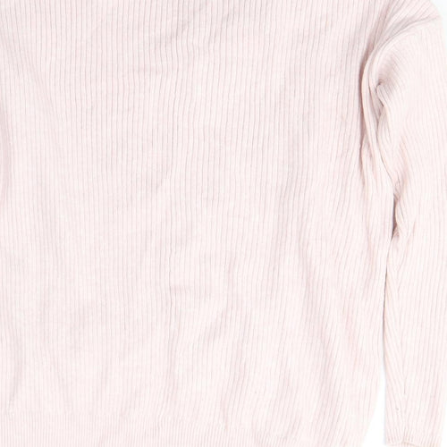 George Womens Pink V-Neck  Viscose Pullover Jumper Size S