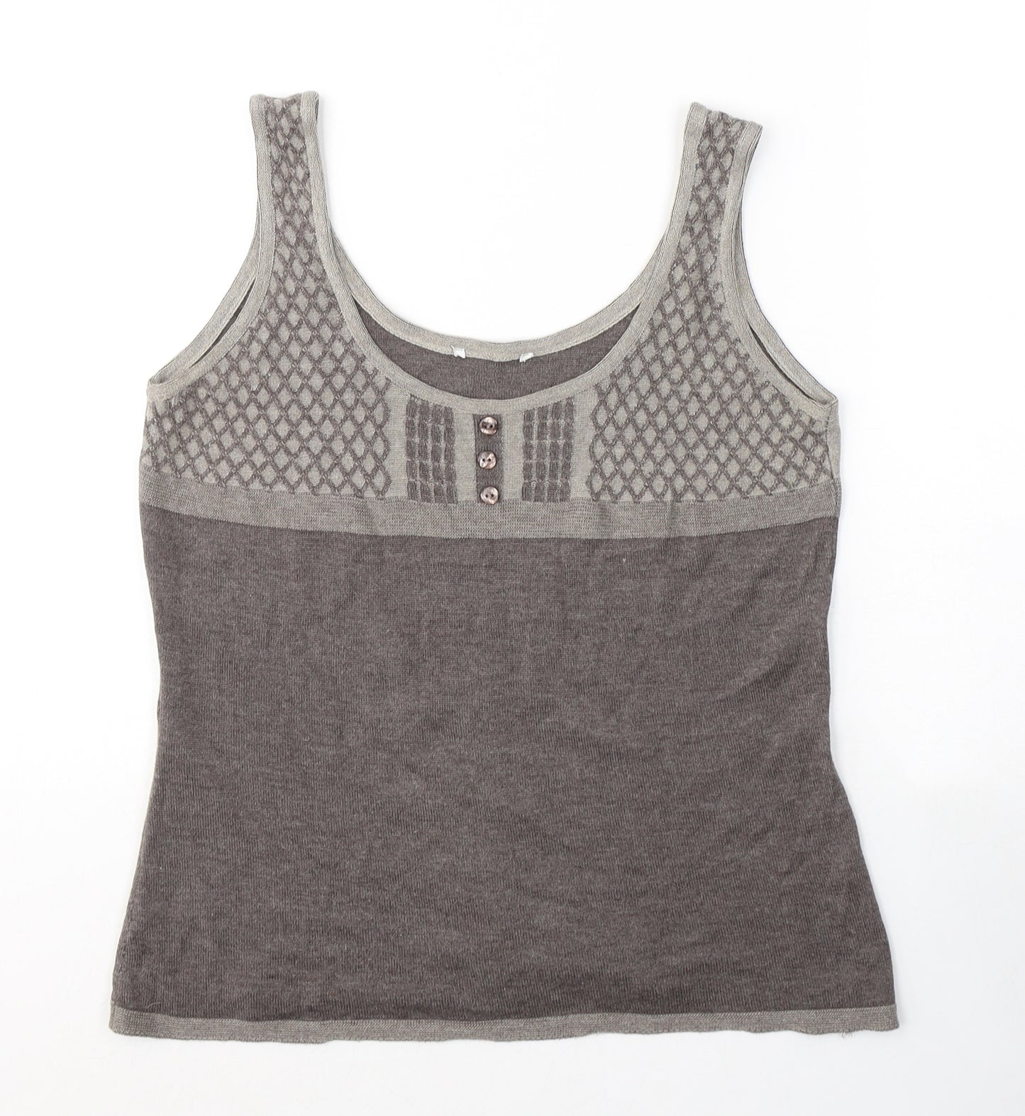 Per Una Womens Beige  Viscose Basic Tank Size 14 Round Neck
