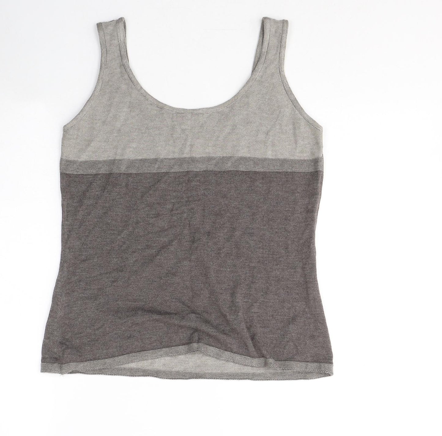 Per Una Womens Beige  Viscose Basic Tank Size 14 Round Neck