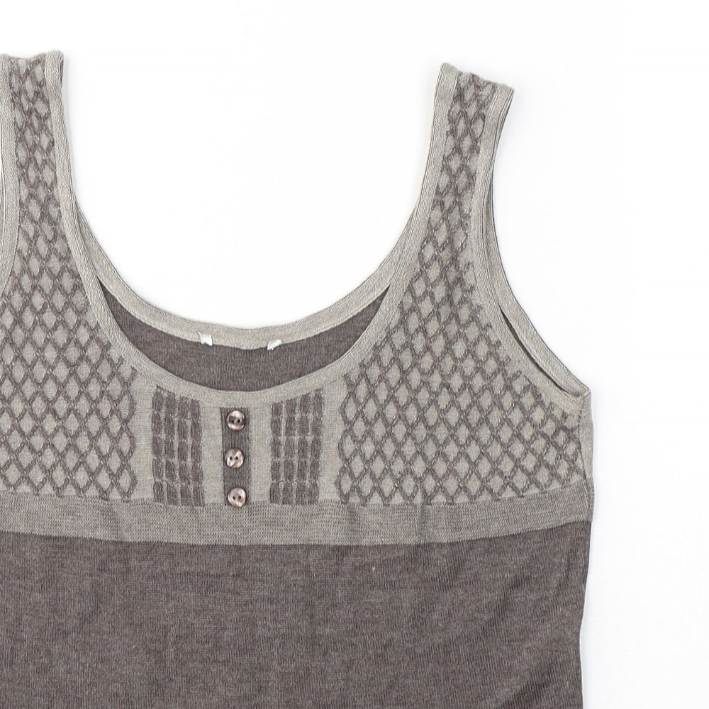 Per Una Womens Beige  Viscose Basic Tank Size 14 Round Neck