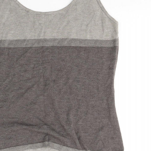 Per Una Womens Beige  Viscose Basic Tank Size 14 Round Neck
