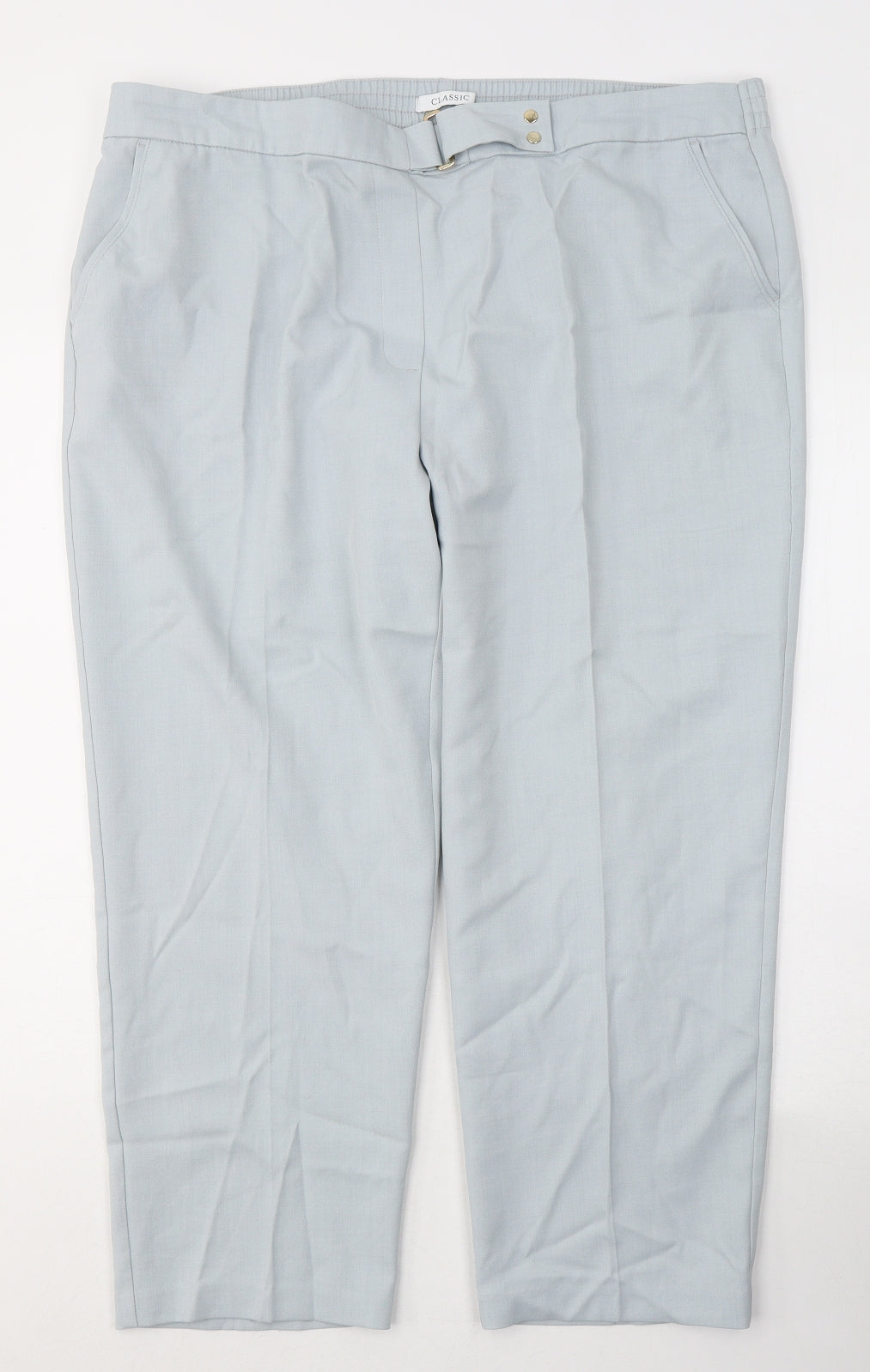 Marks and Spencer Womens Blue  Polyester Trousers  Size 20 L24 in Regular